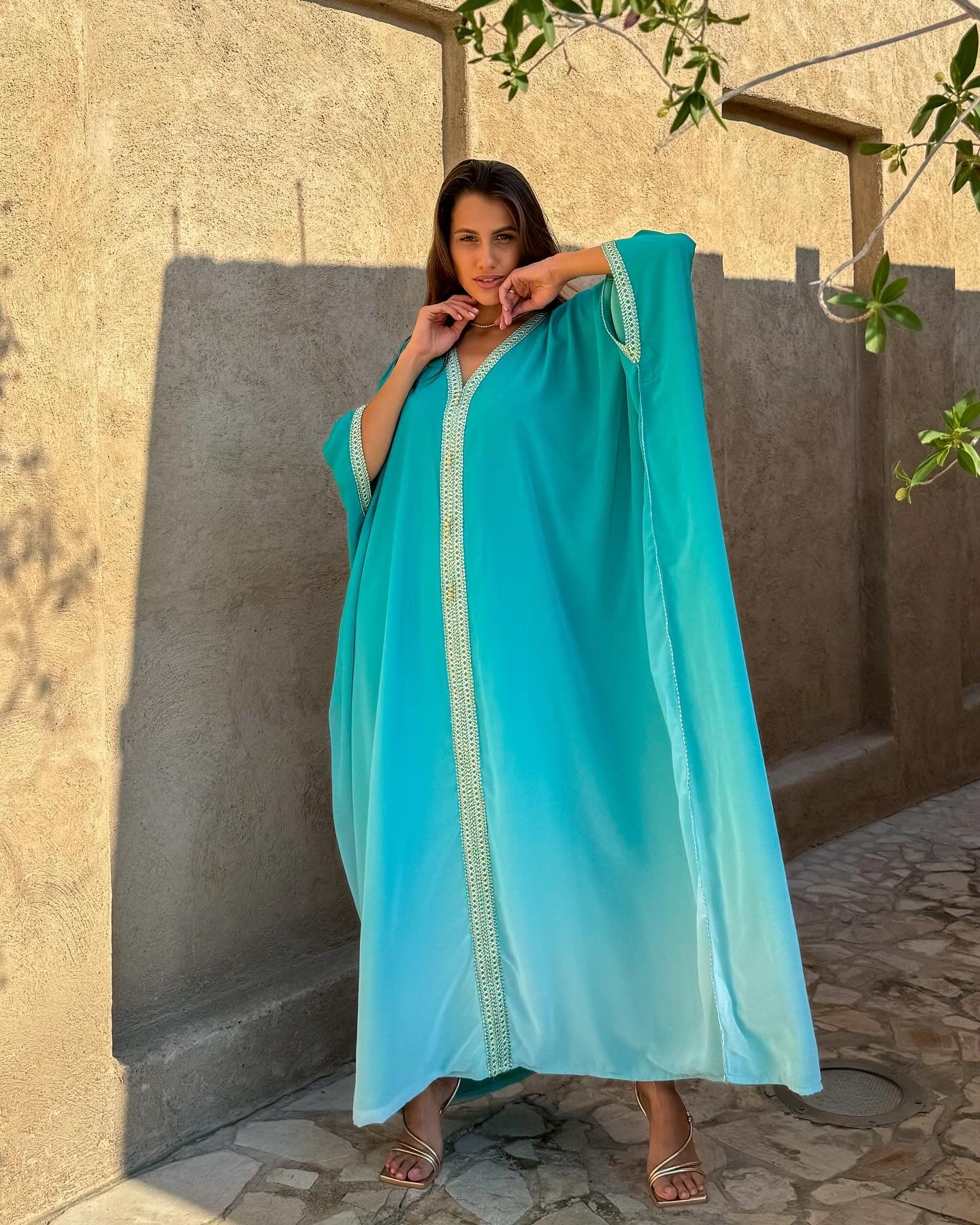 MOZA KAFTAN IN TURQUOISE