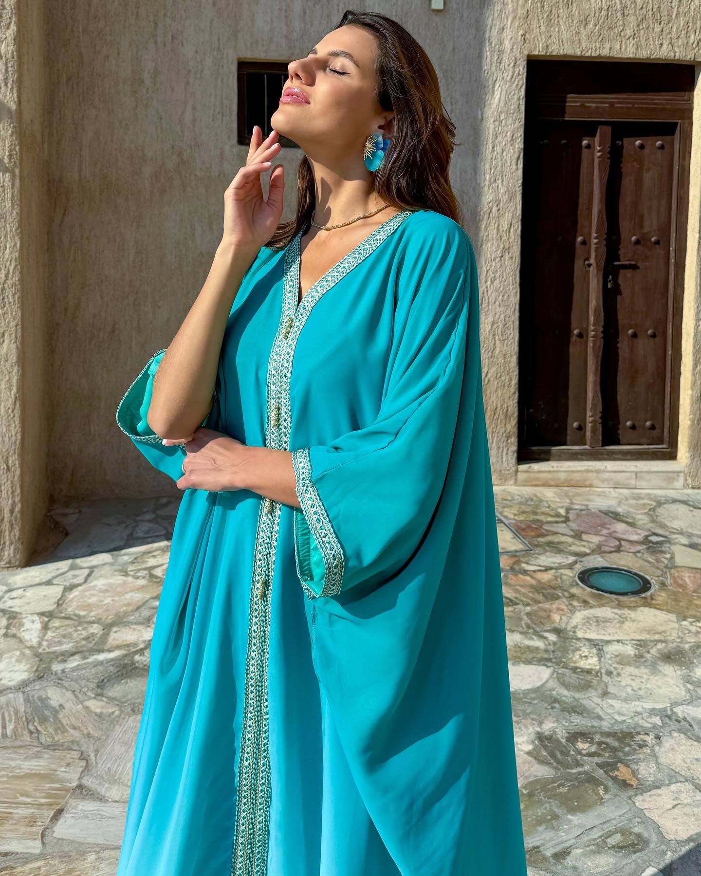 MOZA KAFTAN IN TURQUOISE